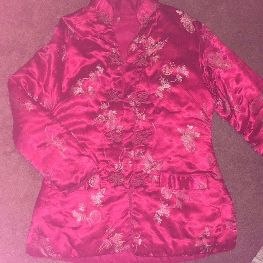 Oriental silk blazer RED